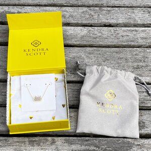 🆕Kendra Scott✨Elisa Cat🐈Iridescent Drusy Necklace Gold